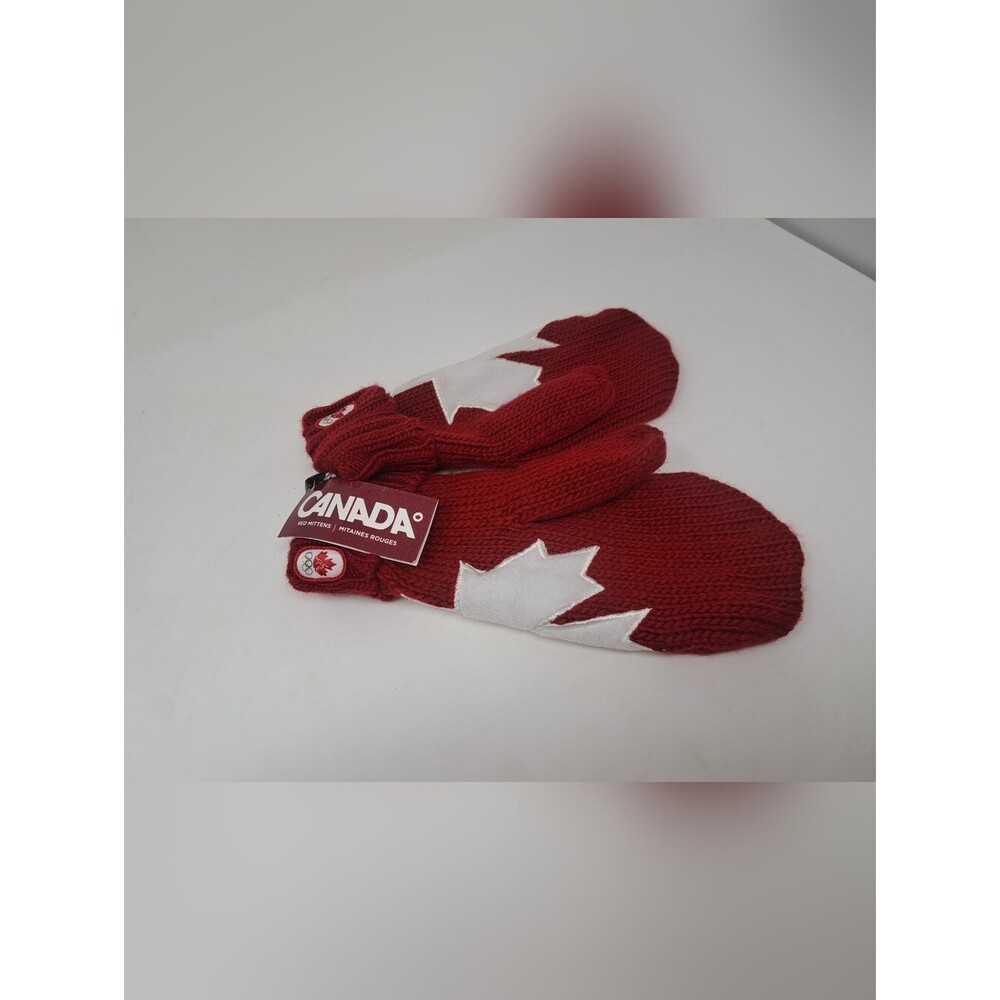 NWT Hudson's Bay Company Winter Gloves Mittens Canada Olympics Red Adult L/XL